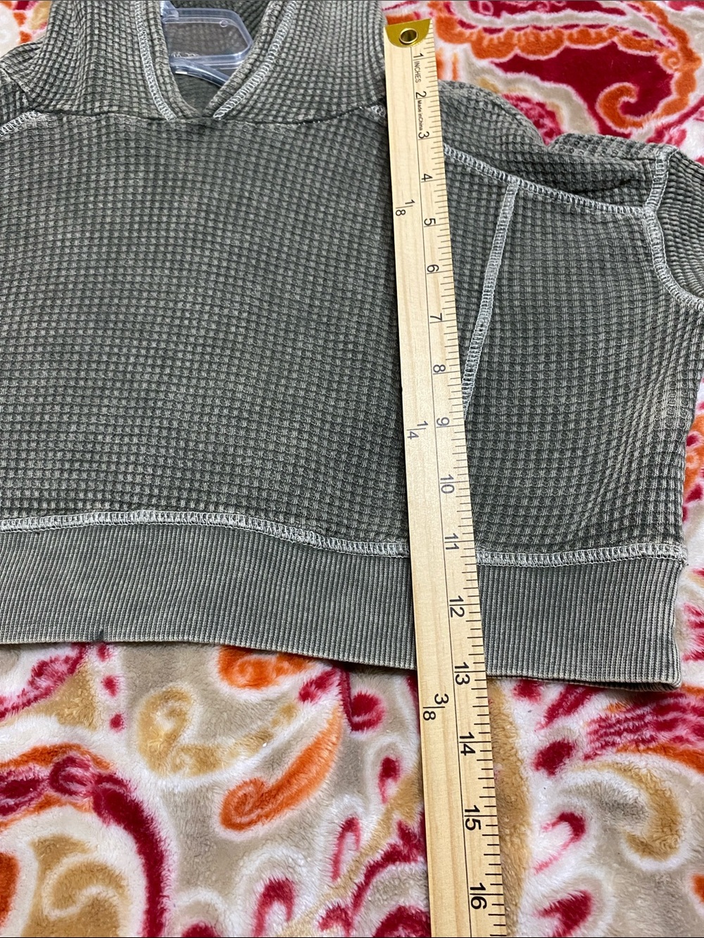 Wild Fable Cropped Waffle Knit Hoodie - Olive Green - Picture 7 of 8